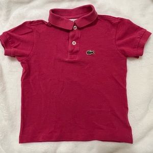 Polo for kids by Lacoste. Size 4. Pre-loved condition. Cherry Pink.